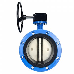 法蘭式蝸輪蝸桿蝶閥DN40，1.6Mpa（橡膠密封