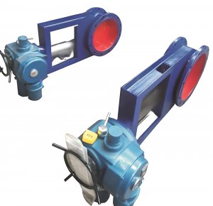 圓形電動調節插板閥DN300，國產電動插板